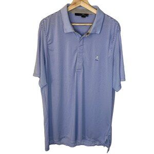 Ralph Lauren RLX Striped Polo Golf Shirt Men XL Embroidered Logo Blue